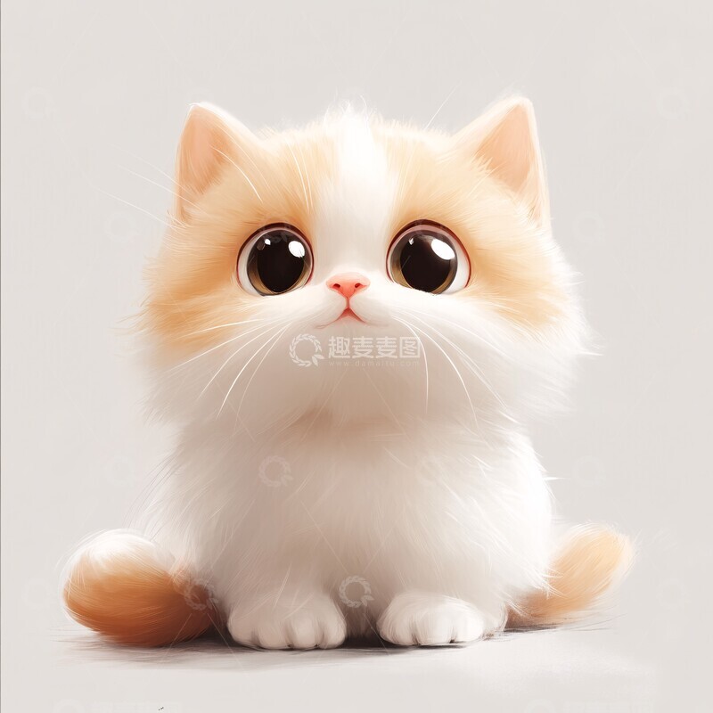 高清大图下载【趣麦麦图】白底猫咪玩偶2