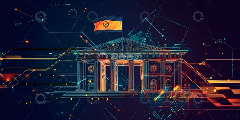 高清大图下载【趣麦麦图】银行建筑与区块链2