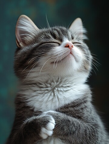 灰白折耳猫坐姿照1