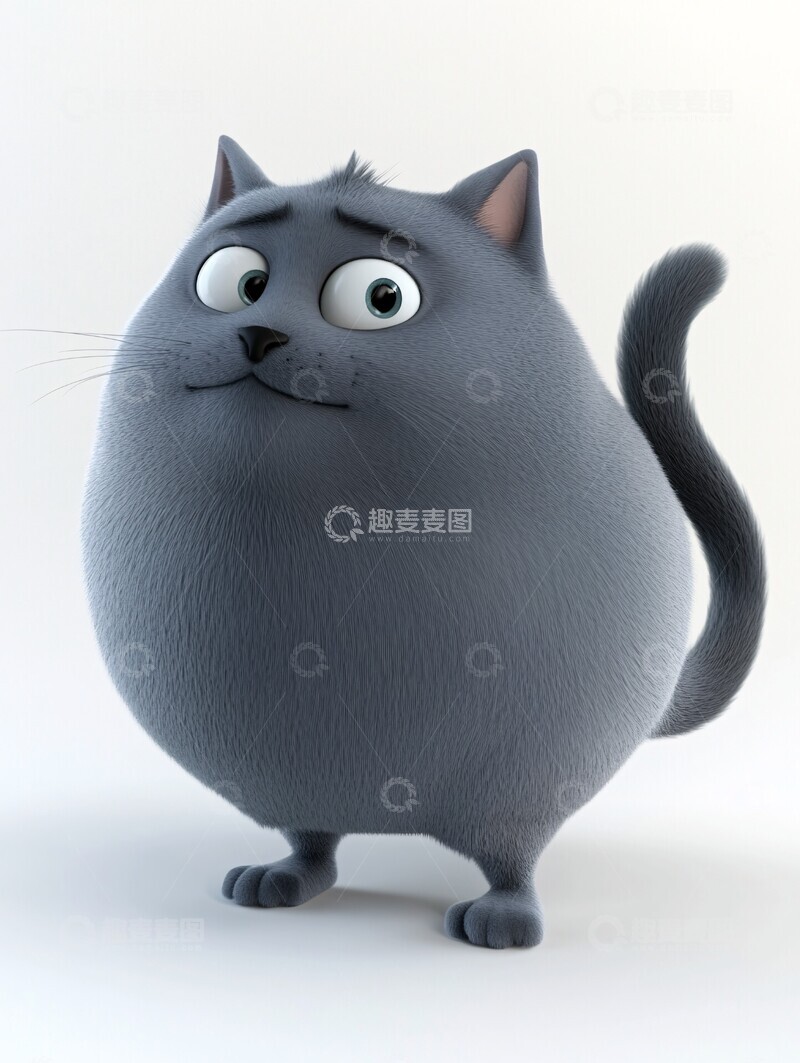 高清大图下载【趣麦麦图】灰色圆润猫咪2