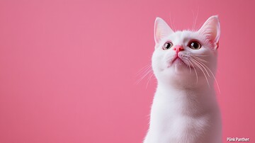 白猫粉色背景1