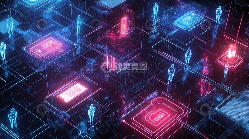 高清大图下载【趣麦麦图】区块链身份生态1