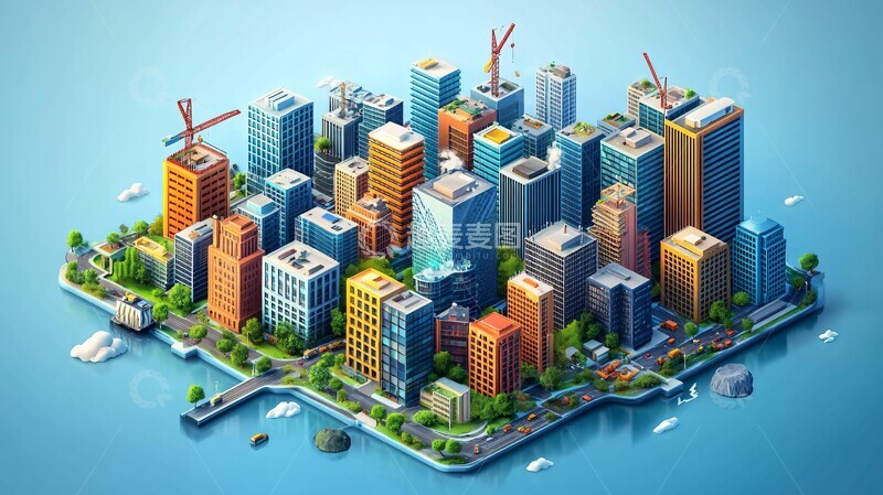 高清大图下载【趣麦麦图】互联网建设城市1