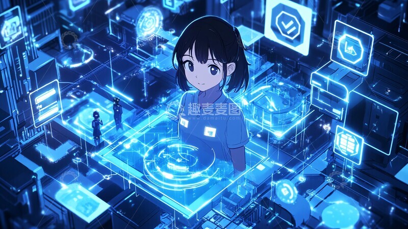 高清大图下载【趣麦麦图】区块链身份生态2