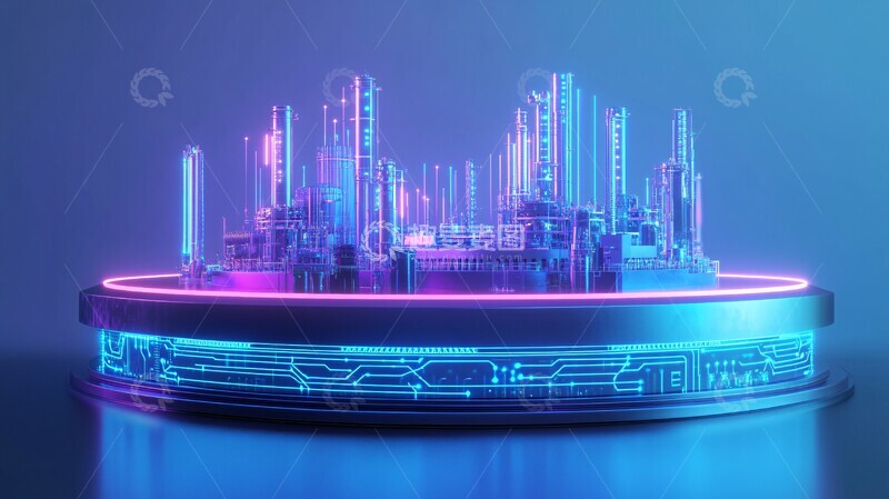 高清大图下载【趣麦麦图】化学工厂电路底座2