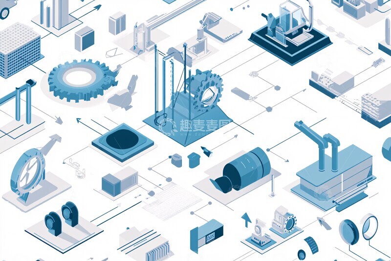 高清大图下载【趣麦麦图】工业流程图形变化2