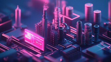 智能工厂粉色背景