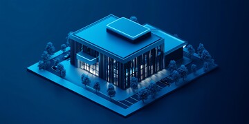 蓝色银行渲染图2