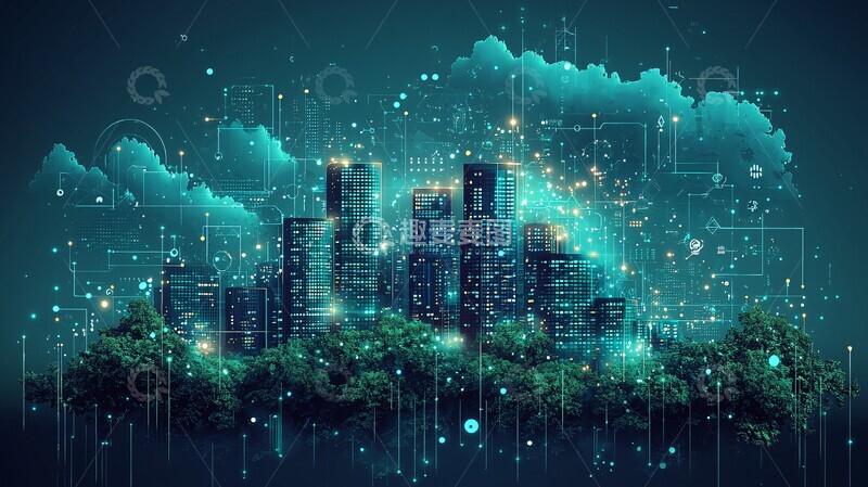 高清大图下载【趣麦麦图】数据中心抽象图2