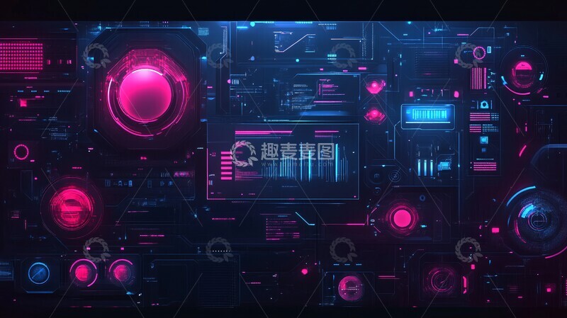 高清大图下载【趣麦麦图】粉蓝科技背景2