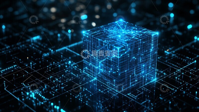 高清大图下载【趣麦麦图】蓝色科技城市背景3