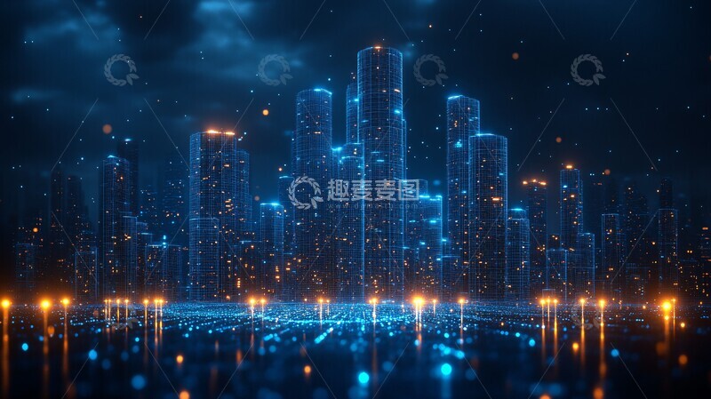 高清大图下载【趣麦麦图】蓝光透明建筑1