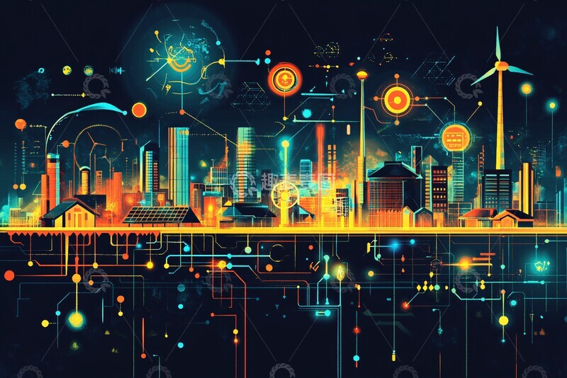 高清大图下载【趣麦麦图】能源流动示意图2