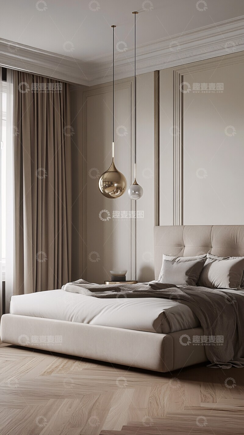 奢华贝壳吊灯卧室2