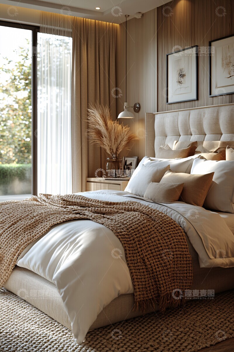 高清大图下载【趣麦麦图】中性色调卧室