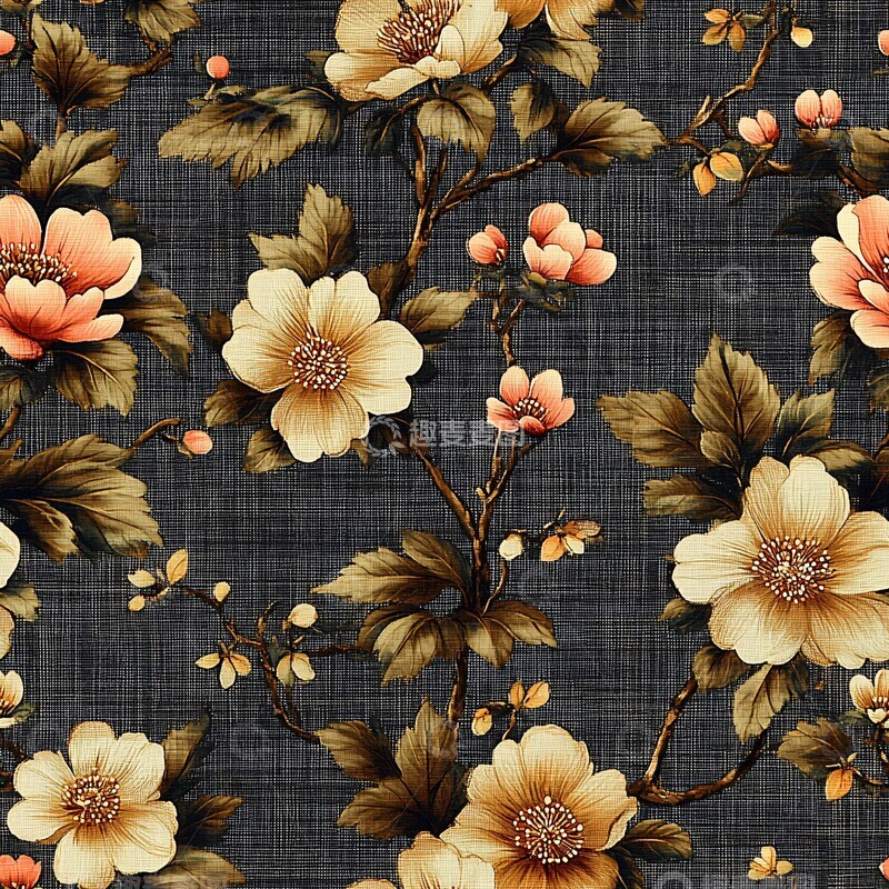 高清大图下载【趣麦麦图】东方花卉纹样2