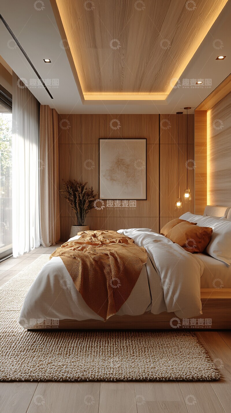 高清大图下载【趣麦麦图】简约卧室细节3