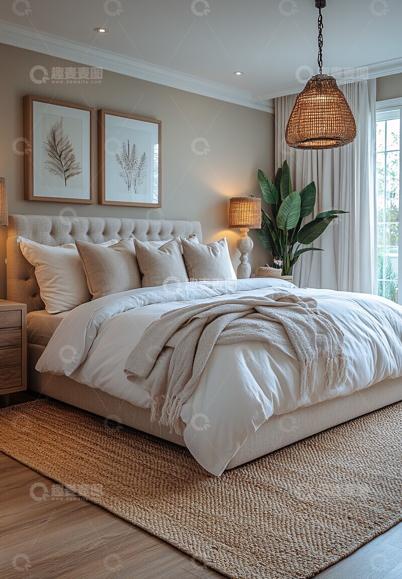 高清大图下载【趣麦麦图】简约卧室软光设计1