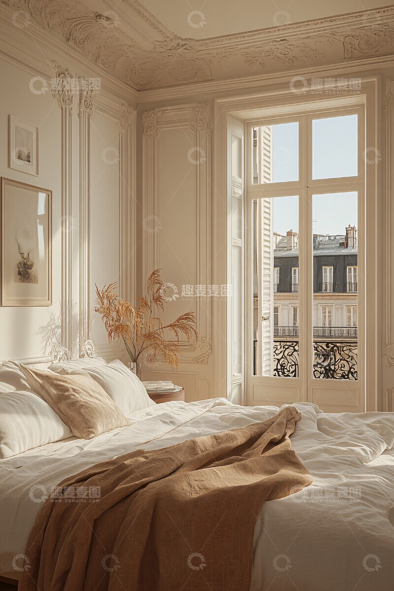 高清大图下载【趣麦麦图】-白色现代卧室空间2