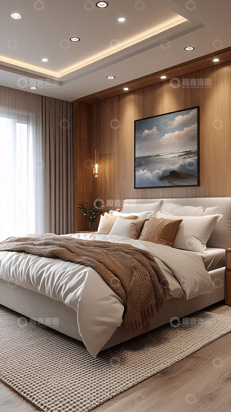 高清大图下载【趣麦麦图】银色简约卧室2