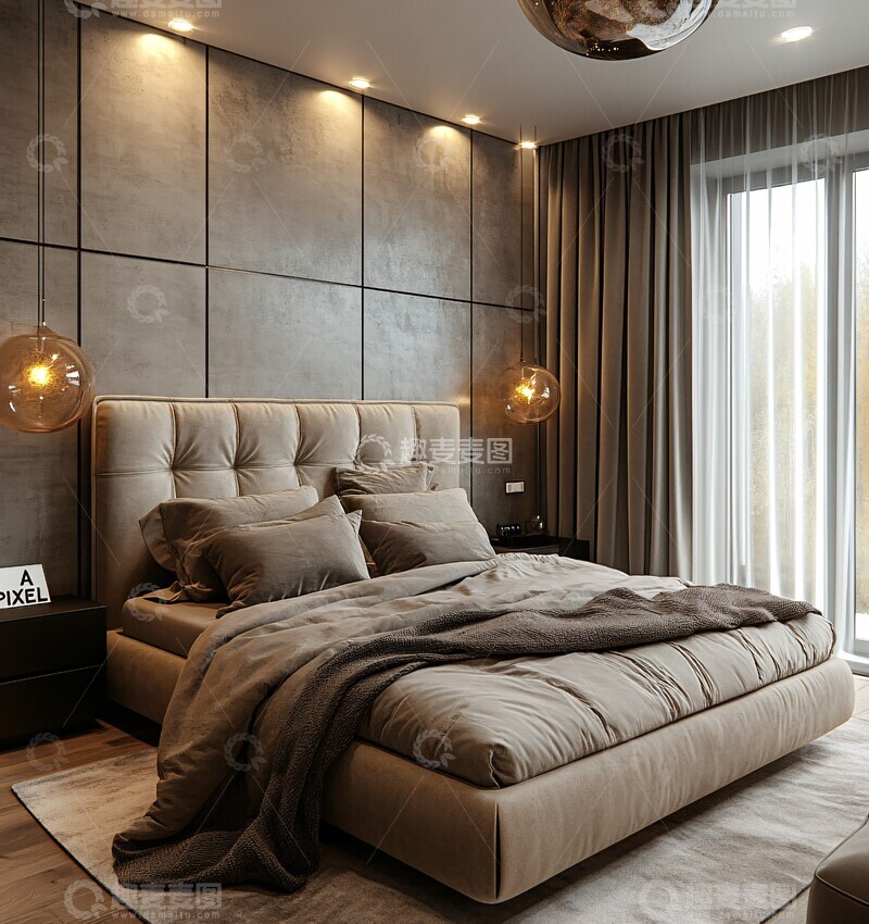 高清大图下载【趣麦麦图】大床软沙发卧室