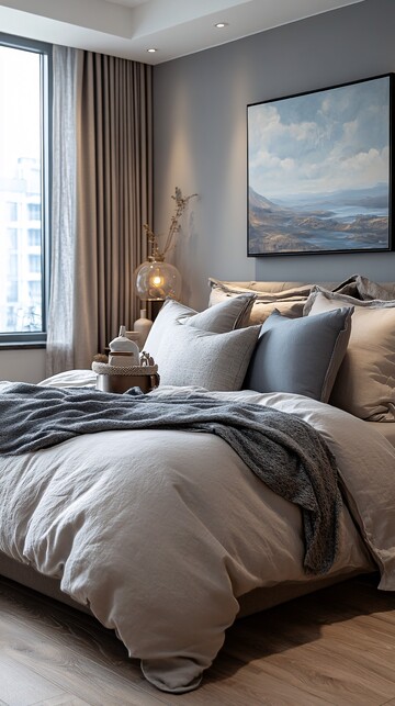 银色简约卧室