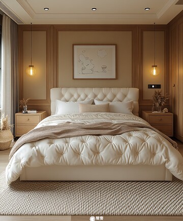 白色皮革双人床3