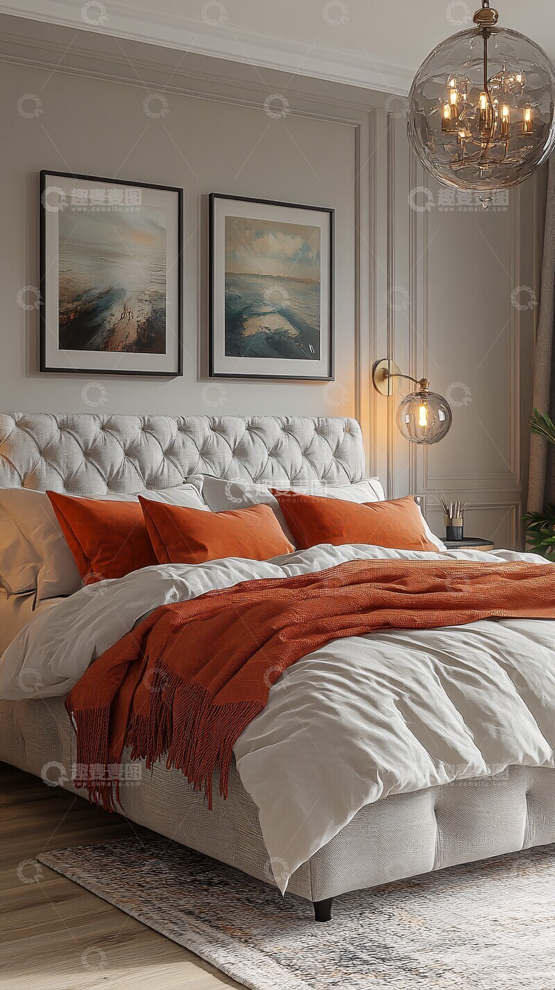 高清大图下载【趣麦麦图】床头画作灯饰卧室2