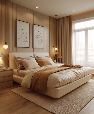 白色皮革双人床2