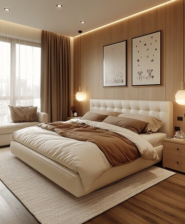 白色皮革双人床