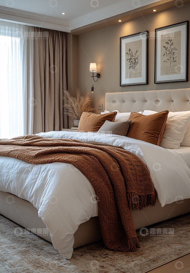高清大图下载【趣麦麦图】简约卧室软光设计3