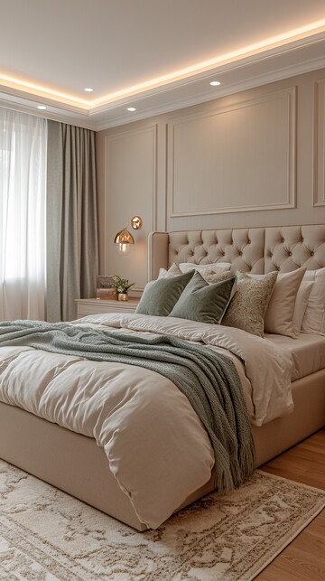 浅色系卧室布置