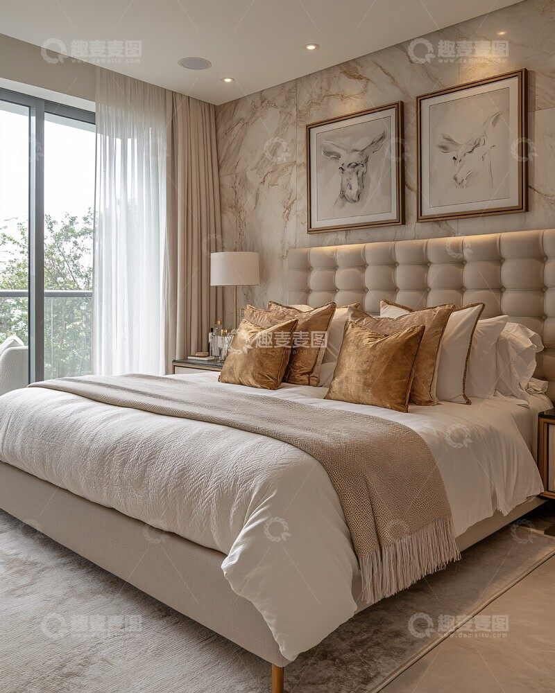 高清大图下载【趣麦麦图】金色调卧室设计