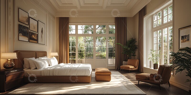 高清大图下载【趣麦麦图】浅褐深蓝客房3