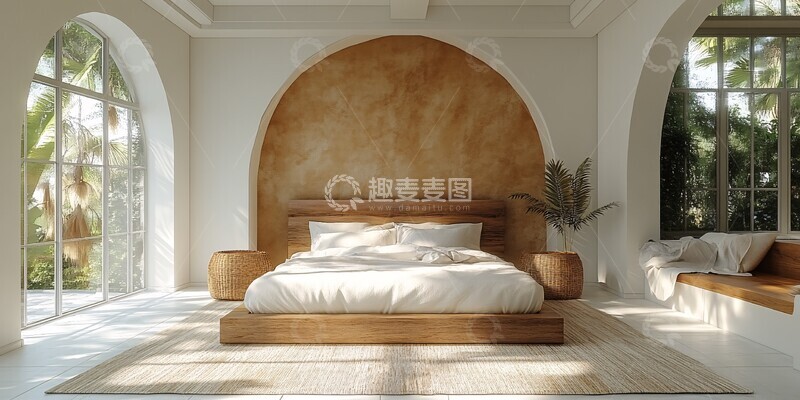 高清大图下载【趣麦麦图】浅褐深蓝客房1