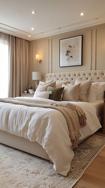 浅色系卧室布置1