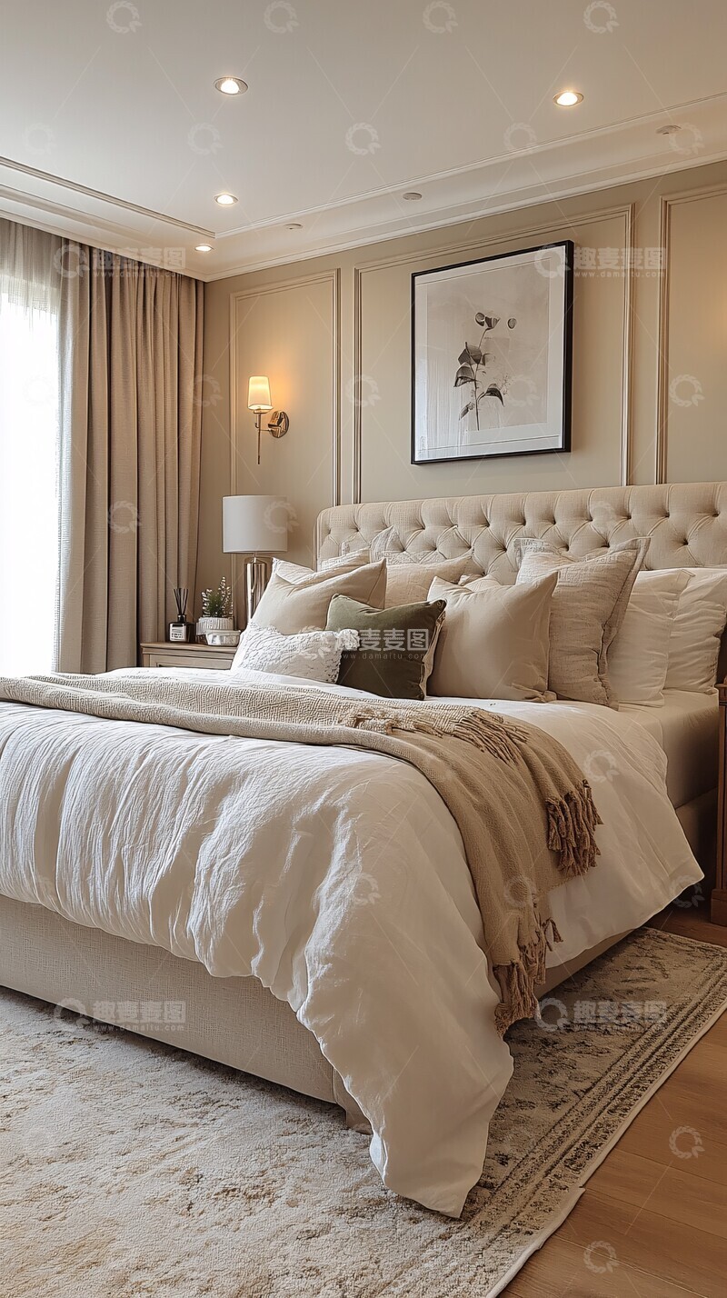 高清大图下载【趣麦麦图】浅色系卧室布置1