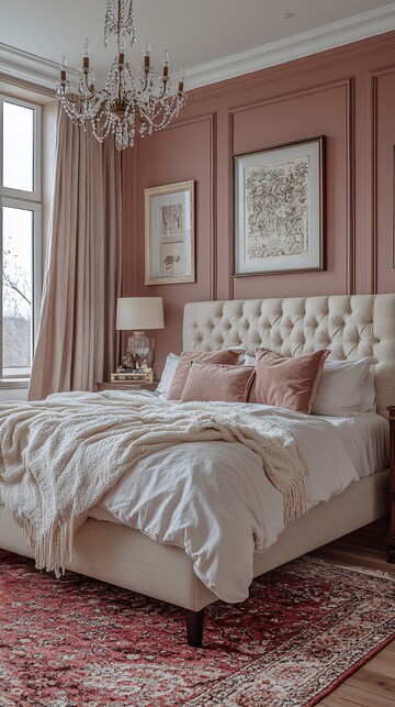 浅棕白墙粉色床2