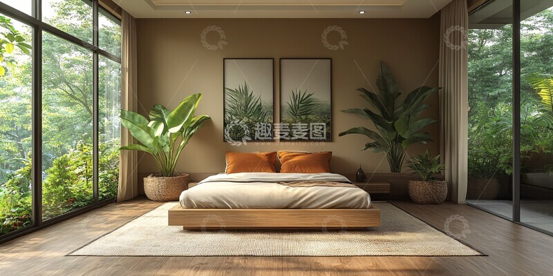 高清大图下载【趣麦麦图】浅褐深蓝客房