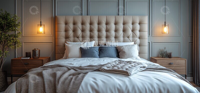 高清大图下载【趣麦麦图】现代简约主卧室3
