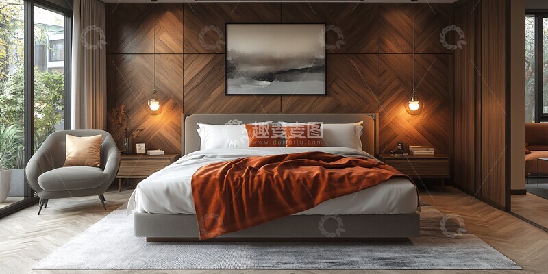 高清大图下载【趣麦麦图】木墙双床酒店客房3