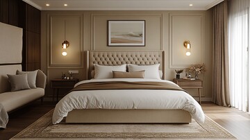 奶油色现代卧室2