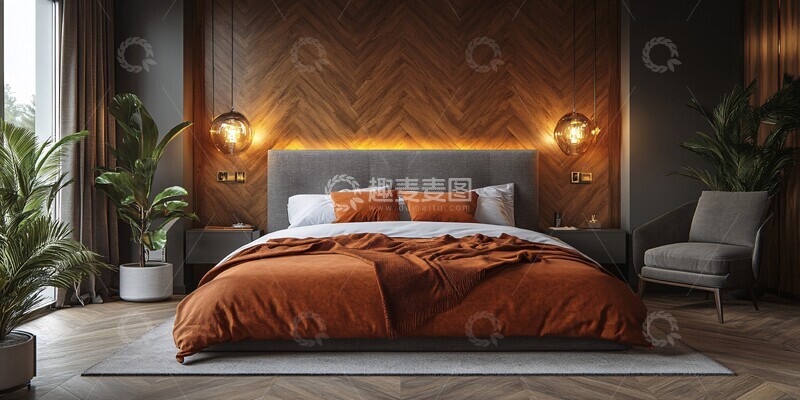 高清大图下载【趣麦麦图】木墙双床酒店客房