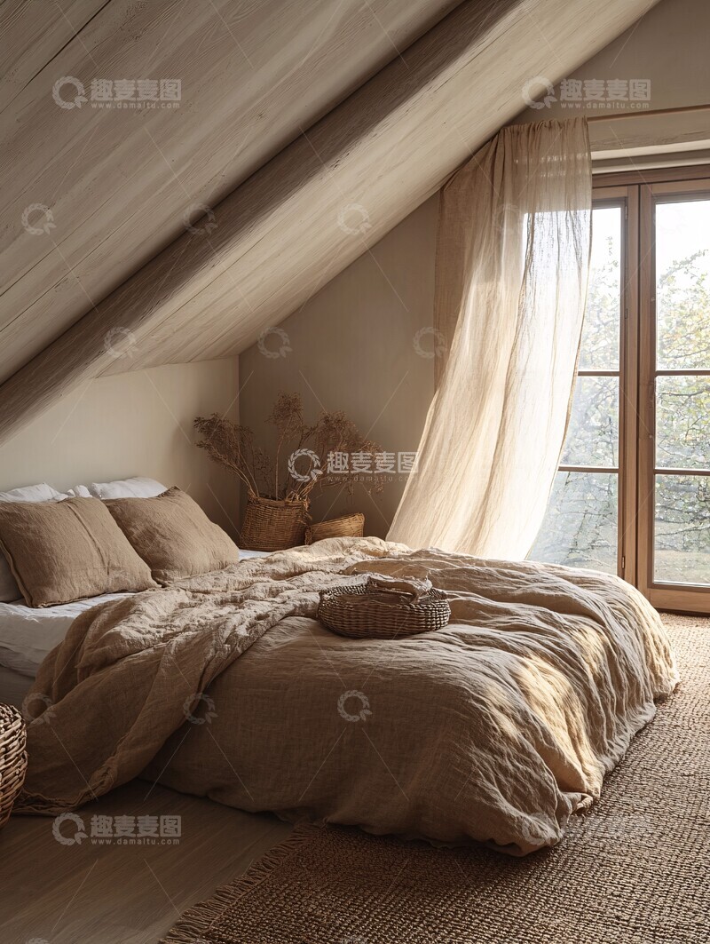 高清大图下载【趣麦麦图】-小地毯划分卧室区域3