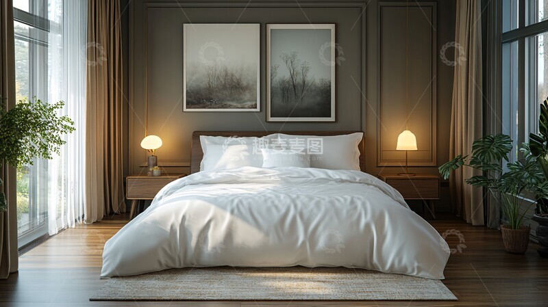 高清大图下载【趣麦麦图】灰色系卧室设计