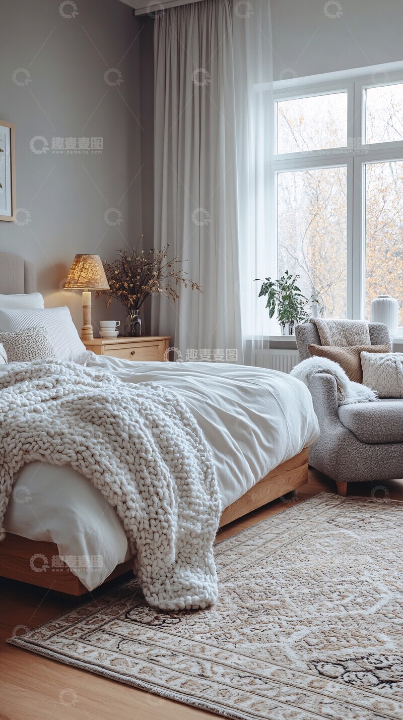 高清大图下载【趣麦麦图】灰色卧室装饰设计