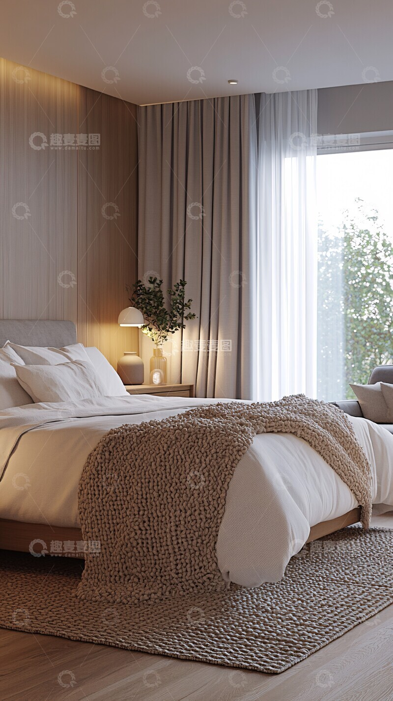 高清大图下载【趣麦麦图】灰色卧室装饰设计2