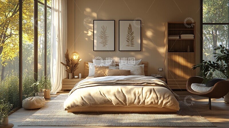 高清大图下载【趣麦麦图】简约平米卧室3
