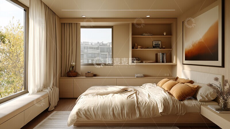 高清大图下载【趣麦麦图】-简约平米卧室