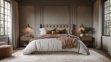 墙饰边桌床组全览1